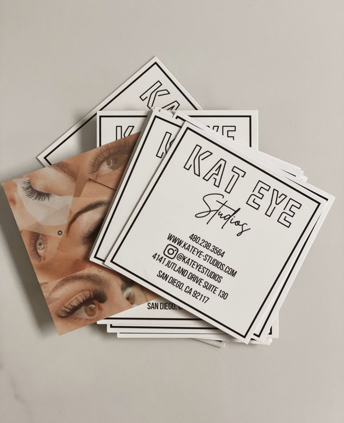 Close-up of eyelash extensions by Kat Eye Studios